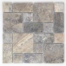 Avenzo Silver Versailles Mosaic Travertine Floor And Wall Tile Common 12 In X 12 In Actual 12 In X 12 I Travertine Wall Tiles Ceramic Wall Tiles Wall Tiles