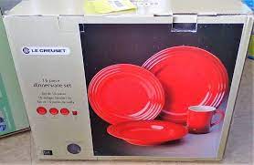 When you buy a le creuset 16 piece dinnerware set, service for 4 online from wayfair, we make it as easy as possible for you to find out when your product will be delivered. Le Creuset Stoneware 16 Piece Dinnerware Set Price Peeler Box Damaged Sales Cookware Houseware Heaters Safes And More Equip Bid