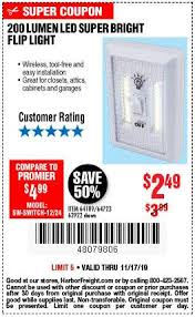 200 Lumen Led Super Bright Flip Light Led Light Switch Harbor Freight Coupon