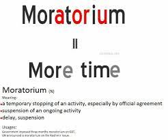 Moratorium ( plural moratoriums or moratoria). Moratorium Vocabeasy Com Learn English Vocabulary English Vocabulary Vocabulary