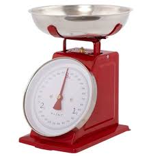 plint retro kitchen scale red