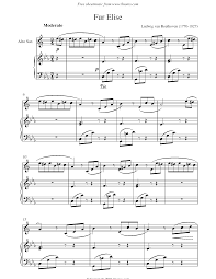 Letters for fur elise on piano; Beethoven Fur Elise Alto Sheet Music For Saxophone 8notes Com