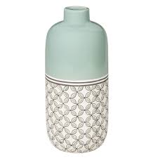Green Patterned Ceramic Vase H 30 Cm Kilali Jarron De Ceramica Jarrones Decorativos Jarrones