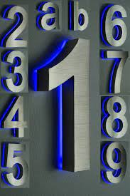 3d house number 2 stainless steel illuminated ca h18cm 180 mm blue led 12 v without a transformer house numbers illuminated house numbers signage light