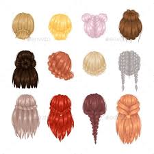 Vector Woman Hairstyle Back View Hair Illustration Hair Sketch Diy Hairstyles