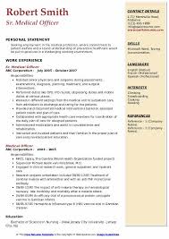 The example template you need is free to download . Medical Officer Resume Samples Qwikresume