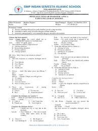 Sep 17, 2019 · soal penilaian tengah semester pts 1 bahasa indonesia kelas 8 k13 ini untuk membantu belajar peserta didik kelas 8 menghadapi pts 1. Soal Pts Bahasa Inggris Kelas 8 Semantics Communication