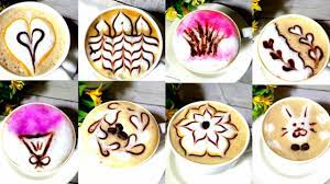 طريقة الرسم على القهوة 8 تصاميم رائعة بدون أي خبرة وبدون ماكينة ولا أدوات خاصة latte art no machine youtube