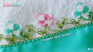 Yesil Yazmaya Harika Igne Oyasi Modeli Yapilisi Orguvakti Yazma Oya Ornekleri Tig Desenleri