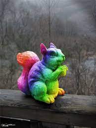 Rainbow Squirrel Magic Rainbow Squirrel Arcoiris Squirrel Rainbow Colors Colorful Animals
