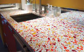 Beautiful glass kitchen countertops and raised bars. Recycled Glass Countertops Review Countertop Specialty