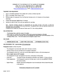 First time applicants must provide both an invitation letter from the myanmar government (or) a company registered in myanmar and a sponsor letter from his/her company. Fillable Online Myanmar Business Visa Application Form Us Visa Connection Fax Email Print Pdffiller