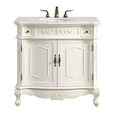 Whether your bathroom features a rustic, country, or traditional design, there's an antique vanity cabinet model with single sink or double sink options that will bring that distinctive, unique character to your home. 36 In Single Bathroom Vanity Set In Antique White Overstock 19208194