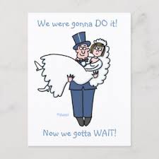 Humorous Wedding Postponement Announcement Cartoon In 2020 Wedding Humor Bride And Groom Cartoon Humor