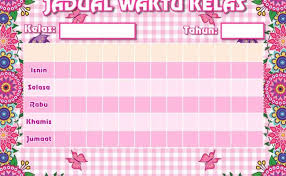 Cara membuat carta organisasi kelas yang kreatif. Template Jadual Waktu Kelas Kreatif Cute766