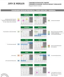 Este calendario anual del 2021 es muy práctico. Calendario Escolar Granada Para El Curso 2021 2022 Descargar