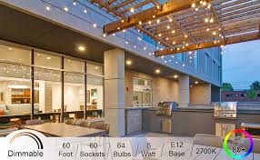 Compare similar christmas string lights. Amazon Com Outdoor String Lights 60ft G40 64 Edison Bulbs 4 Spare Globe Patio Lights Ul Listed Waterproof Hanging String Lights For Porch Backyard Bistro Garden Indoor Decor Commercial Grade E12 Socket Home Kitchen