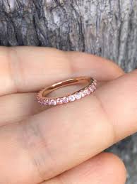 Pink Sapphire Eternity Ring 14k Rose Gold Pave Pink Sapphire Yellow Engagement Rings Sapphire Eternity Ring Eternity Ring
