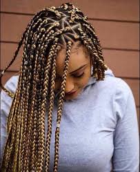 Black And Grey Box Braids On Dark Skin Box Braids Image Coiffure Braids Coiffure Naturelle Tresses Afro