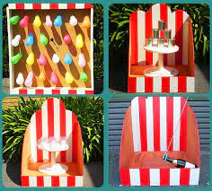 Add some pinwheels to your carnival decorations (like on tables in popcorn boxes) and the kids can take one home as an additional favor when they leave! Pin By Michele Roman On Carnival Party Carnival Decorations Homemade Carnival Games Carnival Themed Party