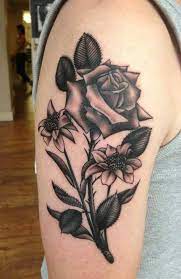 Erkek Ust Kol Gul Dovmesi Man Upper Arm Rose Tattoo Tattoo Dovme Muthis Dovmeler