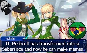 There have been a lot of different restaurants in this location. D Pedro Ii Has Transformed Into A Saberface And Now He Can Make Memes Facebook
