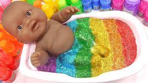 Baby doll bath time learn colors glitter slime surprise toys fun and creative toddler learning baby doll bath time with slime glitter and easy way to learn colors while playing this awesome. Baby Doll Slime Cheap Online