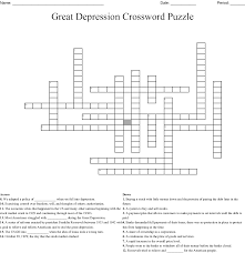 They rushed to take out their Great Depression Crossword Puzzle Wordmint