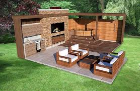 furniture outdoor kitchen lounge grill hot tube pavilion 3d mode 3D model |  CGTrader