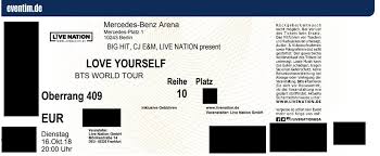 Bts Ticket Berlin Love Yourself Tour 16 10 2018 Bts Ticket Berlin