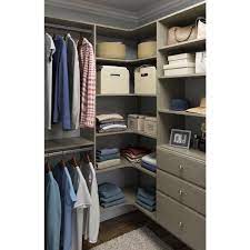 Closet evolution dual tower 96 in. Closet Evolution 30 In W Rustic Grey Corner Wood Closet System Gr31 The Home Depot