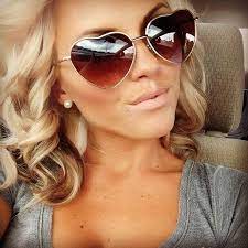 Pin By Stacey On Beauty Salon Ideas Heart Shaped Sunglasses Heart Sunglasses Short Blonde Hair