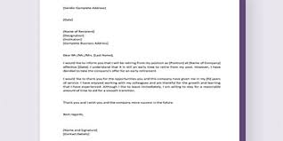 Sample Early Retirement Letter Format - Assignment Point