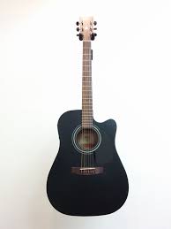 Matte Black Acoustic Electric Guitar Gitar Panosundaki Pin
