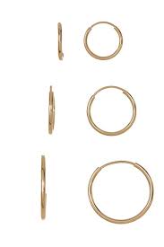 Candela 14k Yellow Gold Endless Hoop Earrings Set Of 3