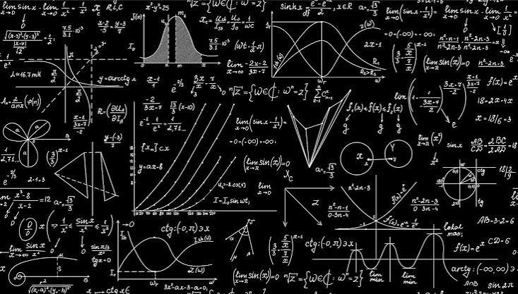 random maths on blackboard