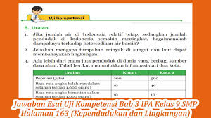 Kunci jawaban matematika kelas 9 semester 2 halaman 46 47 47 49 ini terdiri dari satu halaman dengan pembahasan soal no.1 yang terdapat pada buku siswa. Jawaban Esai Uji Kompetensi Bab 3 Ipa Kelas 9 Smp Halaman 163 Youtube