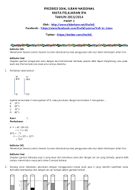 Soal ujian nasional matematika smp 2015 un matematika smp 2015 pake. Soal Prediksi Un Ipa Smp Mts Tahun 2014 Paket 2 Lengkap Kunci Jawab