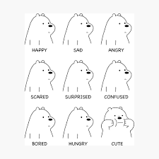 You can use this if you wanna, just credit me, ice bear of couse doesn't belong to me. Ice Bear Moods Photographic Print By Summermint Redbubble