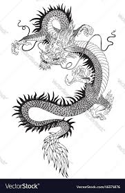 Black And White Dragon Tattoo Drawing Chinese Dragon Black White Vector Image On Vectorstock Small Dragon Tattoos White Tattoo Chinese Dragon