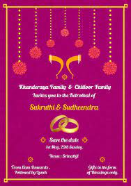 Indian Wedding Card Template Best Of Simple South Indian Ring Ceremon Cartoon Wedding Invitations Engagement Invitation Card Design Engagement Invitation Cards