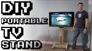 I just finished building my new shaker cabinet doors with hidden hinges and realized, that style hinge would have been perfect for this wall mounted tv. Diy Portable Tv Stand Youtube