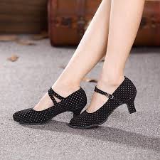 Women S Modern Shoes Ballroom Shoes Salsa Shoes Line Dance Heel Cuban Heel Black Fuchsia Buckle Eu42 2021 Us 22 39 Dance Heels Heels Dance Shoes