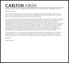 School Superintendent Cover Letter Sample Cover Letter Templates Examples
