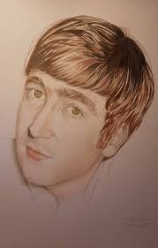 Portraits of the Beatles created by artist