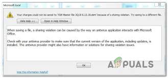 How To Fix A Sharing Violation Error In Excel Appuals Com