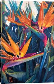 Bird Of Paradise Canvas Wall Art Tropical Leaves Canvas Artwork Icanvas In 2020 Birds Of Paradise Canvas Prints Canvas Artwork