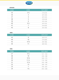 shoe size conversion chart for scholl sandals and more