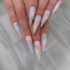 Pastel Nails Designs Cotton Candy Nails Stiletto Nails Designs