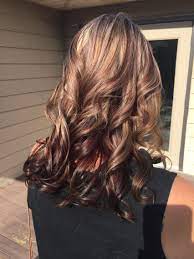 48.brown red hair with blonde highlights. Toned Down The Blonde With A Dark Brown Red Base And Partial Weaved Carmel Blonde Highligh Blonde Highlights Carmel Blonde Hair Color Carmel Blonde Highlights